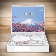 Bộ 19 món bát đĩa thìa Ngọc Phú Sĩ hoa đào Nhật Bản - Sony